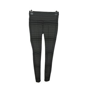 Athleta Black & Gray Striped Leggings – High Rise, Full Length-XSmall